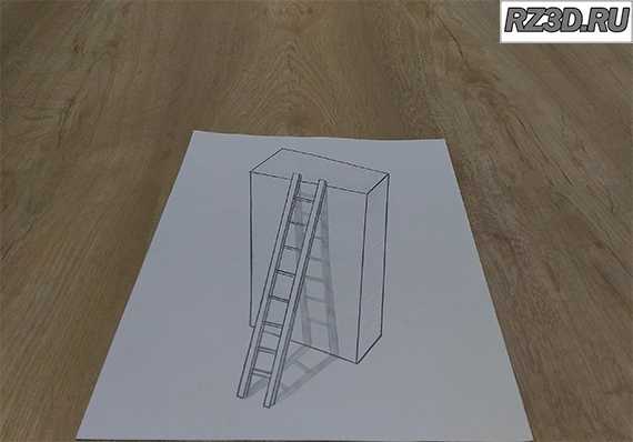 Как нарисовать рисунок 3d, иллюзию карандашом на бумаге: техника создания с пошаговыми пояснениями для начинающих и детей на примере 3d рисунка кошки, бабочки, банана, сердечка, пони, лестницы