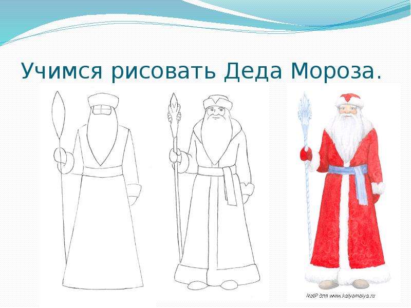 Как нарисовать деда мороза поэтапно