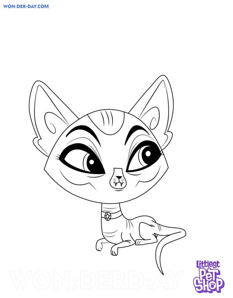 Как нарисовать кошку Каиро из мультфильма My Littlest Pet Shop карандашом поэтапно